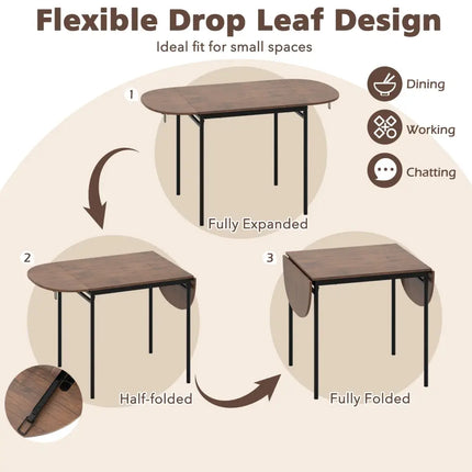 3 Pieces Dining Set with 2 Chairs and Modern Kitchen Table for Small Space-Brown Costway