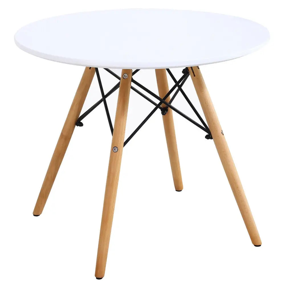 3 Pieces Kid’s Modern Round Table Chair Set - White - Kids Table & Chair Sets