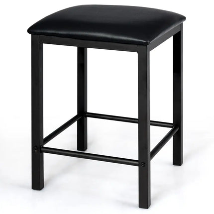 3 Pieces Kitchen Counter Height Faux Marble Table 2 Chairs Set Costway