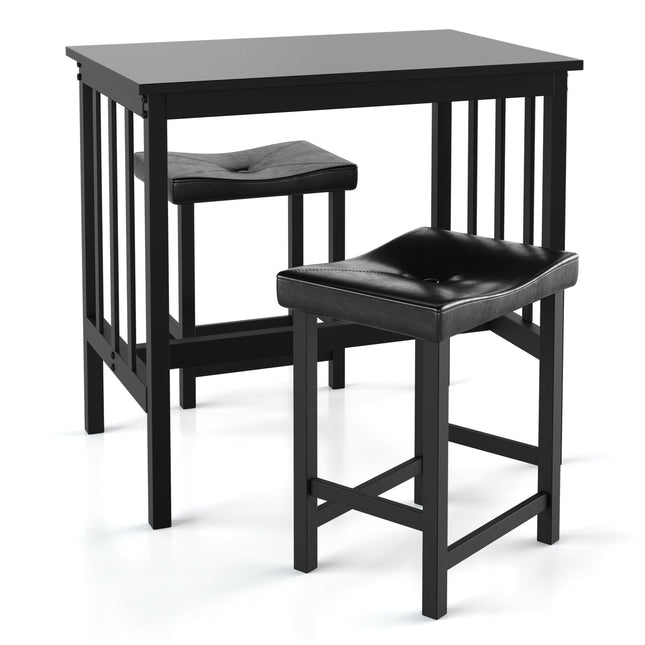 3 Pieces Modern Counter Height Dining Set - Black - Dining Room Sets