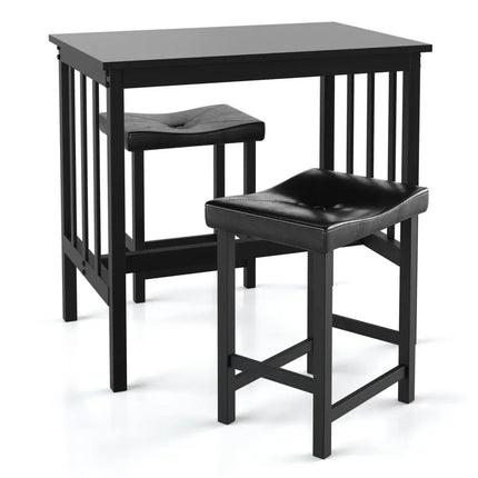 3 Pieces Modern Counter Height Dining Set - Black - Dining Room Sets
