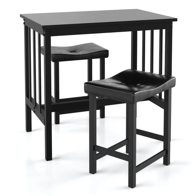 3 Pieces Modern Counter Height Dining Set - Black - Dining Room Sets