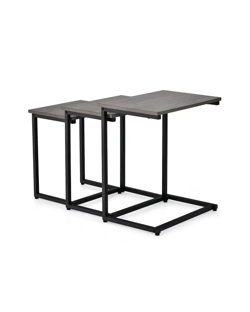 3 Pieces Multifunctional Coffee End Table Set-Oak - Oak - End & Side Tables