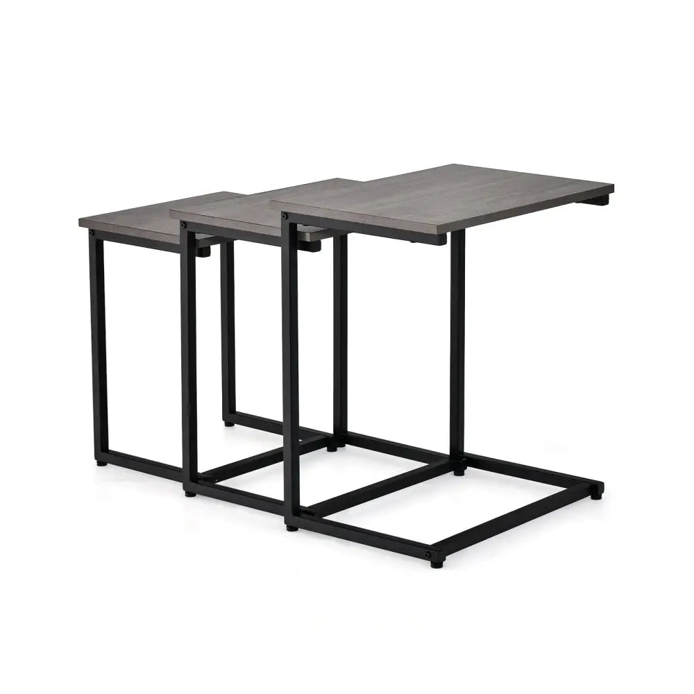 3 Pieces Multifunctional Coffee End Table Set-Oak - Oak - End & Side Tables