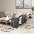 3 Pieces Multifunctional Coffee End Table Set-Rustic Brown - Rustic Brown - End & Side Tables