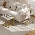 3 Pieces Multifunctional Coffee End Table Set-White - White - End & Side Tables