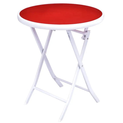 3 Pieces Patio Folding Bistro Set for Balcony or Outdoor Space-Red - Red - Patio Conversation Sets