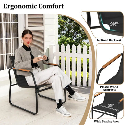 3 Pieces Patio Furniture Set Outdoor Bistro Conversation Set-Black - Black - Camping Furniture