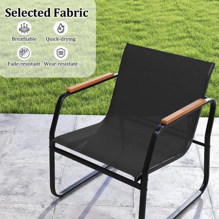 3 Pieces Patio Furniture Set Outdoor Bistro Conversation Set-Black - Black - Camping Furniture