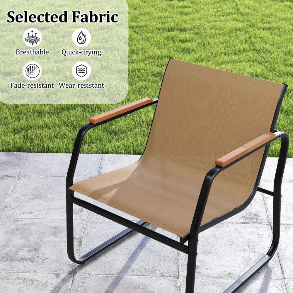 3 Pieces Patio Furniture Set Outdoor Bistro Conversation Set-Brown - Brown - Camping Furniture