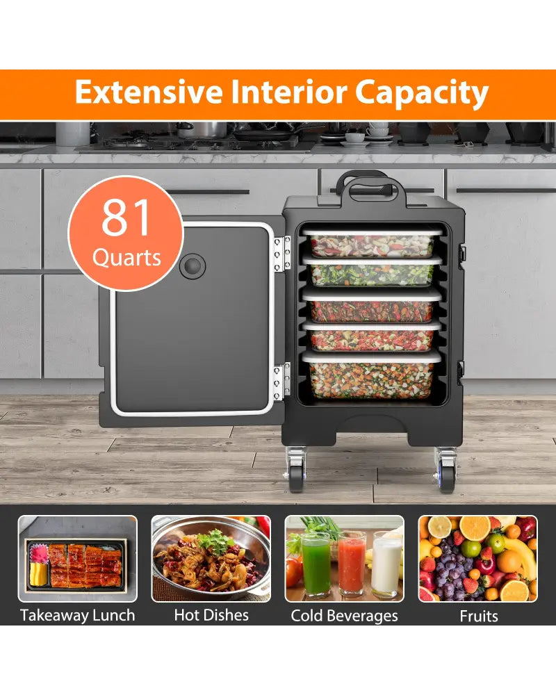 3 Pieces Stackable Insulated Food Pan Carrier 81 Quart LLDPE Food Box Carrier - Food Warmers & Burners