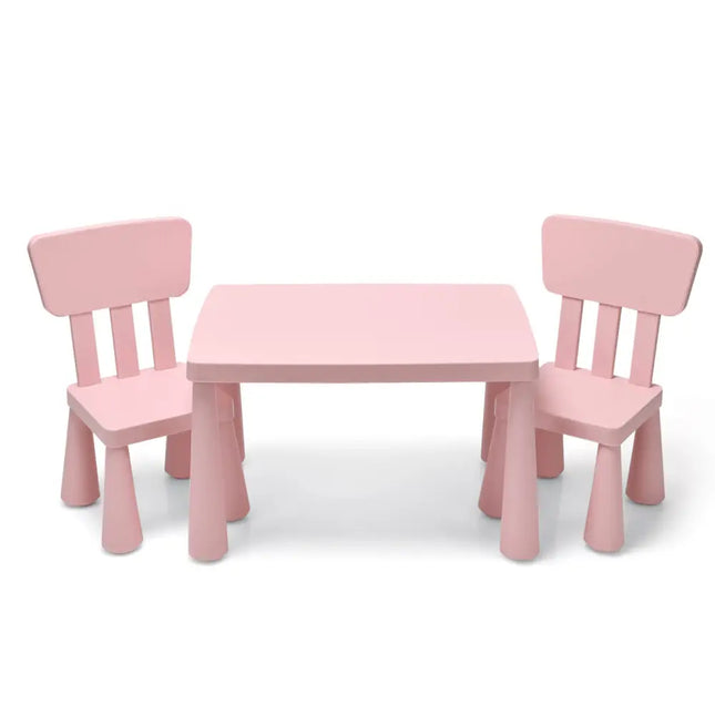 3 Pieces Toddler Multi Activity Play Dining Study Kids Table and Chair Set-Pink - Pink - Kids Table & Chair Sets