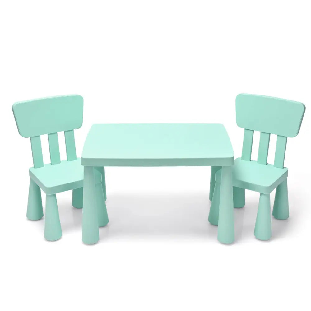 3 Pieces Toddler Multi Activity Play Dining Study Kids Table and Chair Set-Green - Green - Kids Table & Chair Sets
