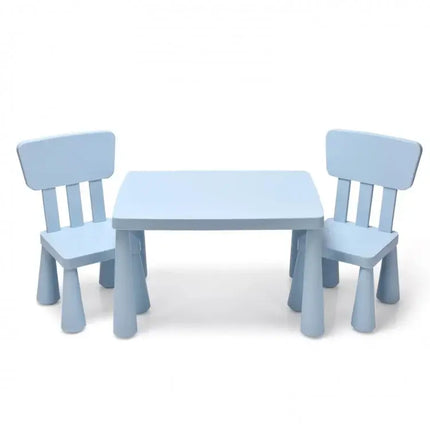 3 Pieces Toddler Multi Activity Play Dining Study Kids Table and Chair Set-Blue - Blue - Kids Table & Chair Sets