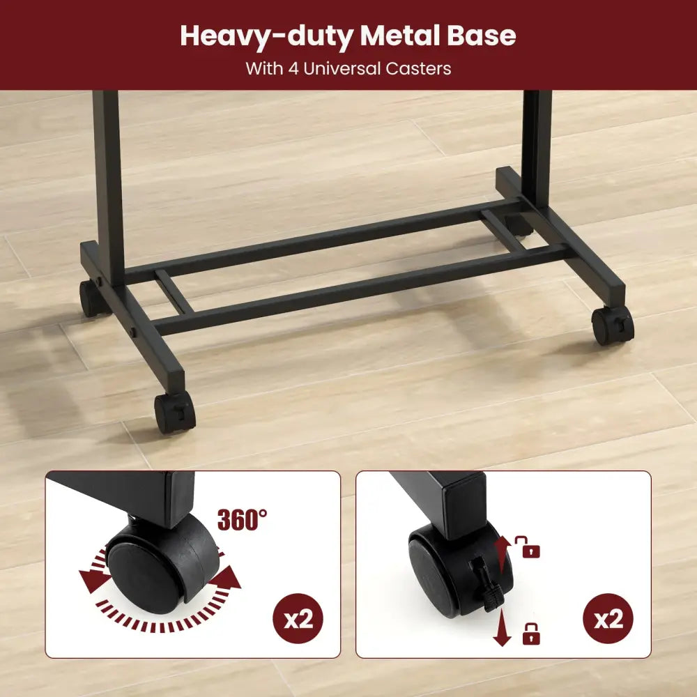 3-Position Height Adjustable Lectern Table with Tilted Tabletop-Black - Black - Laptop Tables & Printer Stands