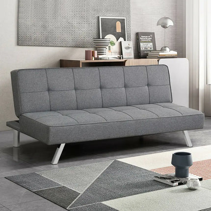 3-Seat Convertible Sofa Bed with High-Density Sponge for Living Room - Gray - Sofas & Loveseats