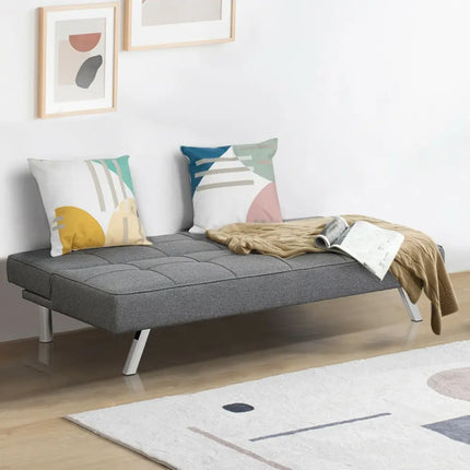 3-Seat Convertible Sofa Bed with High-Density Sponge for Living Room - Gray - Sofas & Loveseats