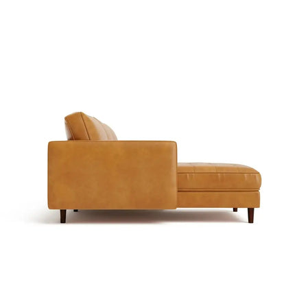 3-Seat L-Shaped Sectional Sofa Couch for Living Room-Brown Costway