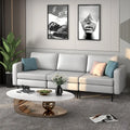 3-Seat Sectional Sofa Couch with Armrest Magazine Pocket and Metal Leg-Light Gray - Light Gray - Sofas & Loveseats