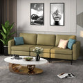 3-Seat Sectional Sofa Couch with Armrest Magazine Pocket and Metal Leg-Green - Green - Sofas & Loveseats