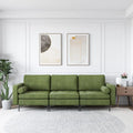3-Seat Sofa Sectional with Side Storage Pocket and Metal Leg-Army Green - Dark Green - Sofas & Loveseats