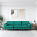 3-Seat Sofa Sectional with Side Storage Pocket and Metal Leg-3-Seat - Teal - Sofas & Loveseats