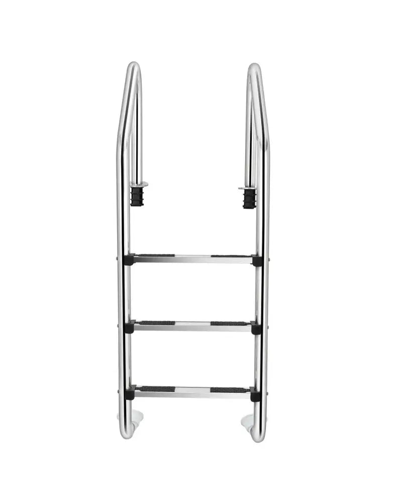 3-Step Stainless Steel Swimming Pool Ladder with Anti-Slip Step - Silver - Swimming Pools