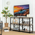 3 Tier 47 Inch Console Metal Frame Sofa Table-Natural - Natural - Console Tables