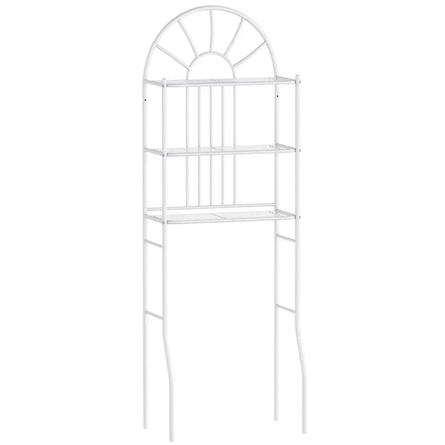 3-Tier Bathroom Rack Over-the-Toilet Storage Rack with 3 Shelves - White - Bathroom Etagere