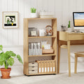 3-Tier Bookcase 42 inch Tall Book Shelf with Anti-Tipping Kit-Brown - Brown - Bookcases
