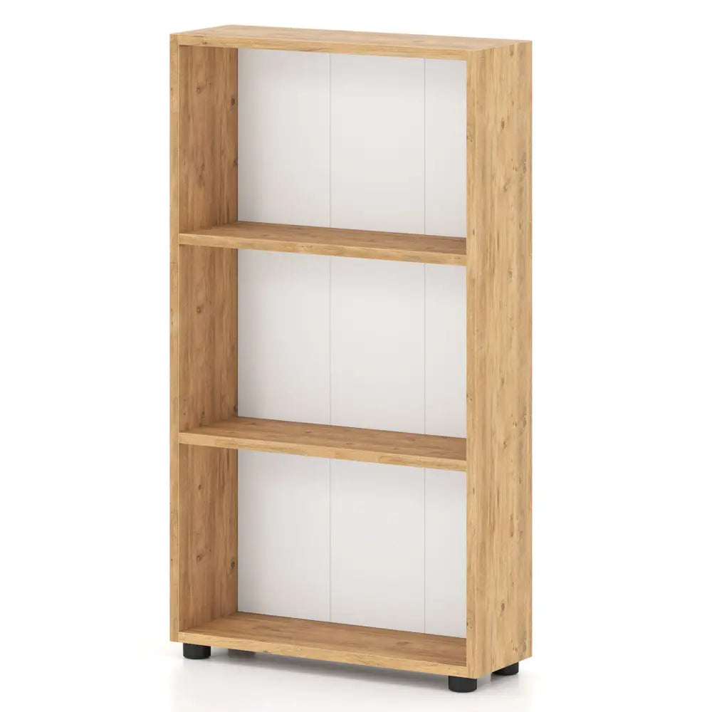 3-Tier Bookcase 42 inch Tall Book Shelf with Anti-Tipping Kit-Brown - Brown - Bookcases