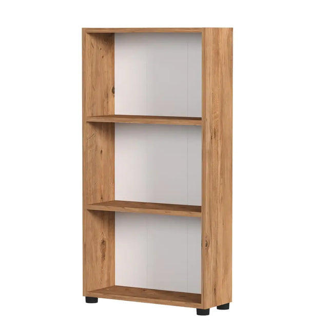 3-Tier Bookcase 42 inch Tall Book Shelf with Anti-Tipping Kit-Brown Costway