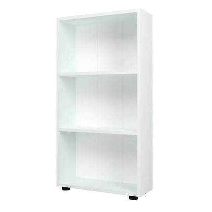 3-Tier Bookcase 42 inch Tall Book Shelf with Anti-Tipping Kit-White - White - Bookcases