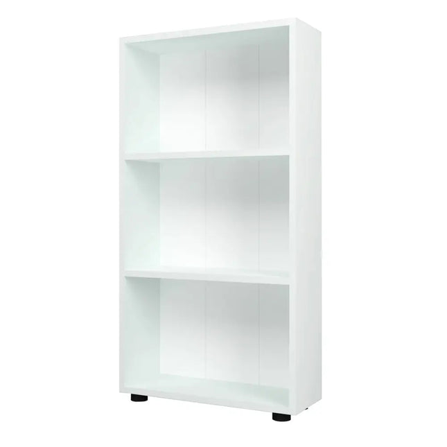 3-Tier Bookcase 42 inch Tall Book Shelf with Anti-Tipping Kit-White - White - Bookcases