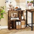 3-Tier Bookshelf with Display Shelf for Small Space-Rustic Brown - Brown - Bookcases