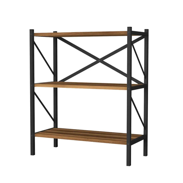 3-Tier Bookshelf with Heavy-Duty Metal Frame Costway