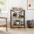 3-Tier Bookshelf with Heavy-Duty Metal Frame - Walnut - Bookcases