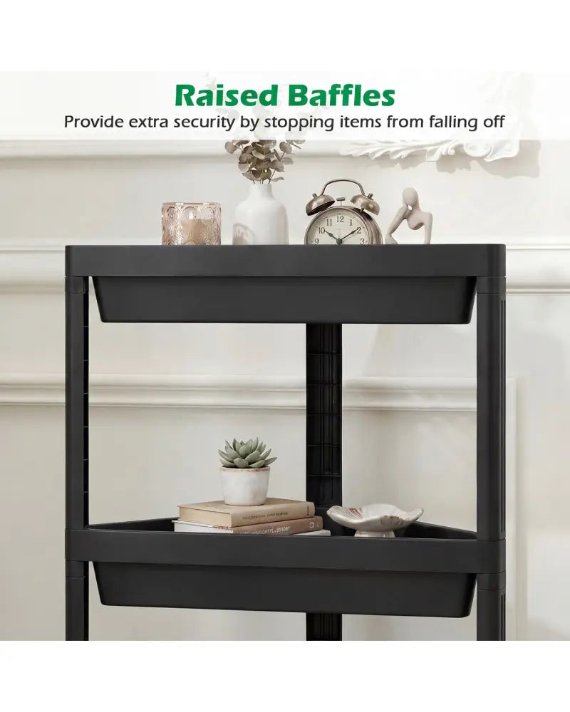 3-Tier Corner Shower Caddy 2-Pack with Detachable Design-Black - Black - Floor Cabinets