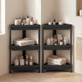 3-Tier Corner Shower Caddy 2-Pack with Detachable Design-Black - Black - Floor Cabinets