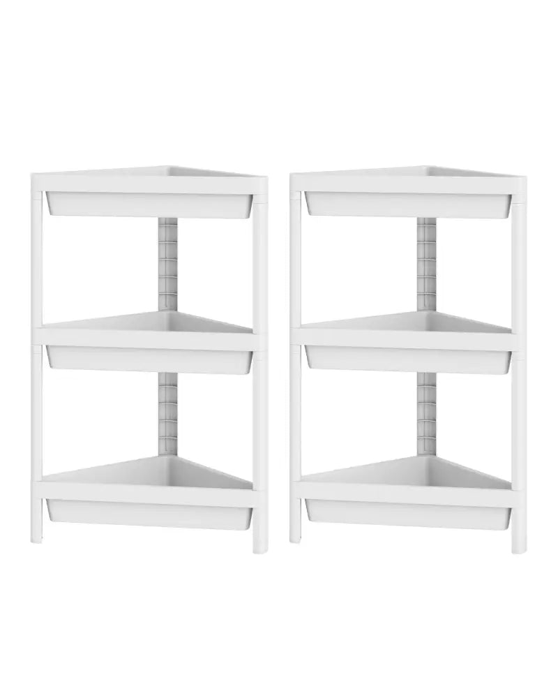 3-Tier Corner Shower Caddy 2-Pack with Detachable Design-White - White - Floor Cabinets