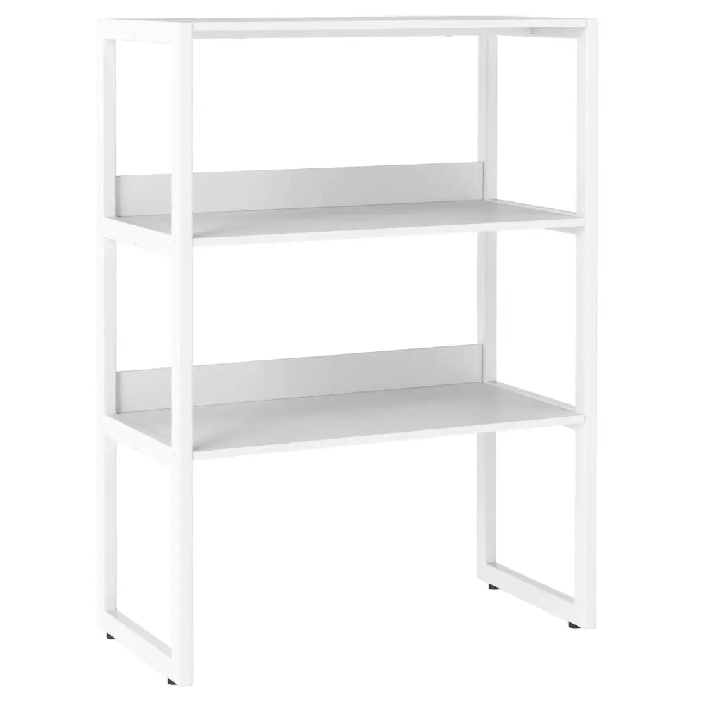 3-Tier Countertop Storage Hutch with Open Shelves-White - White - Bookcases