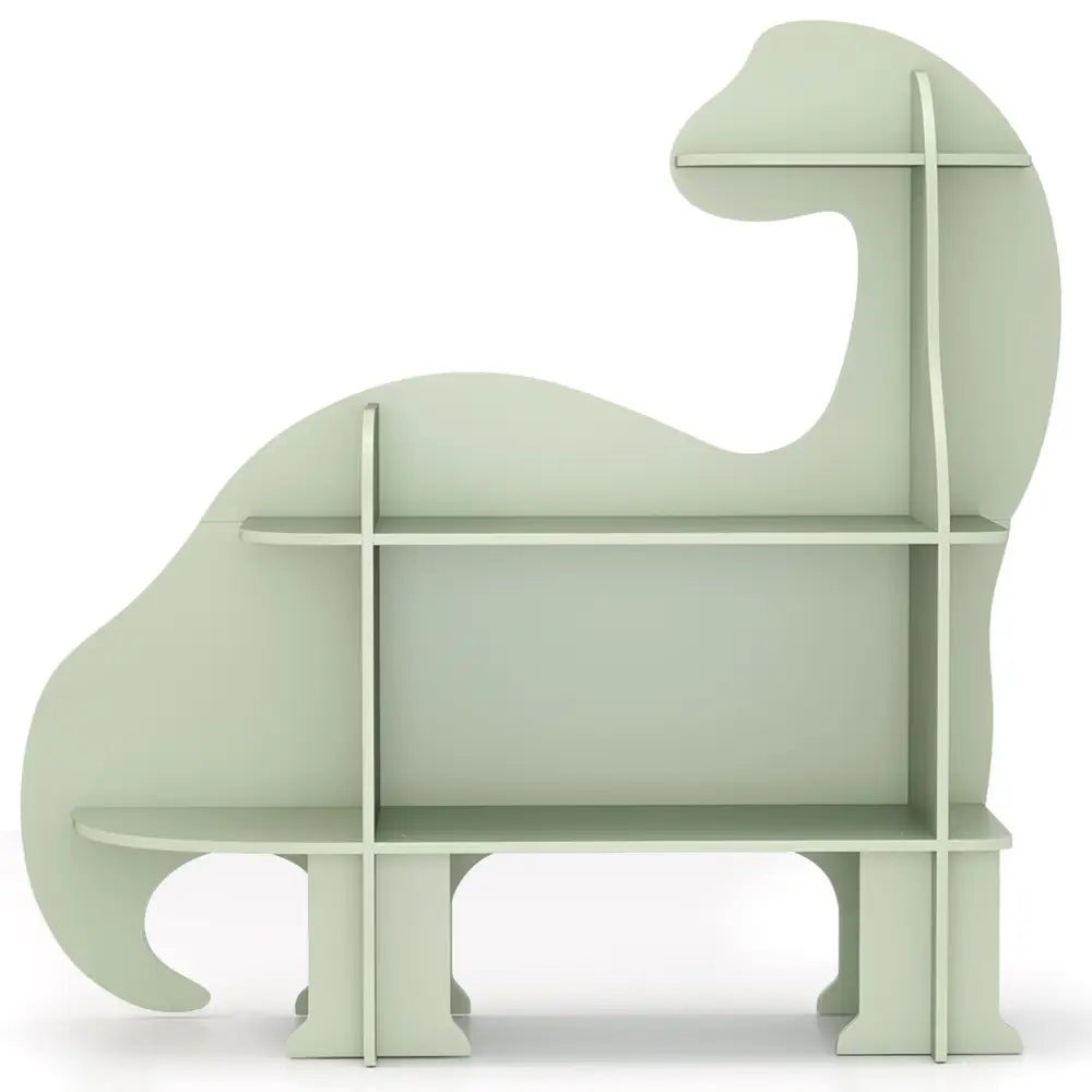 3-Tier Dinosaur Kids Bookshelf for Children-Green - Green - Kids Storage