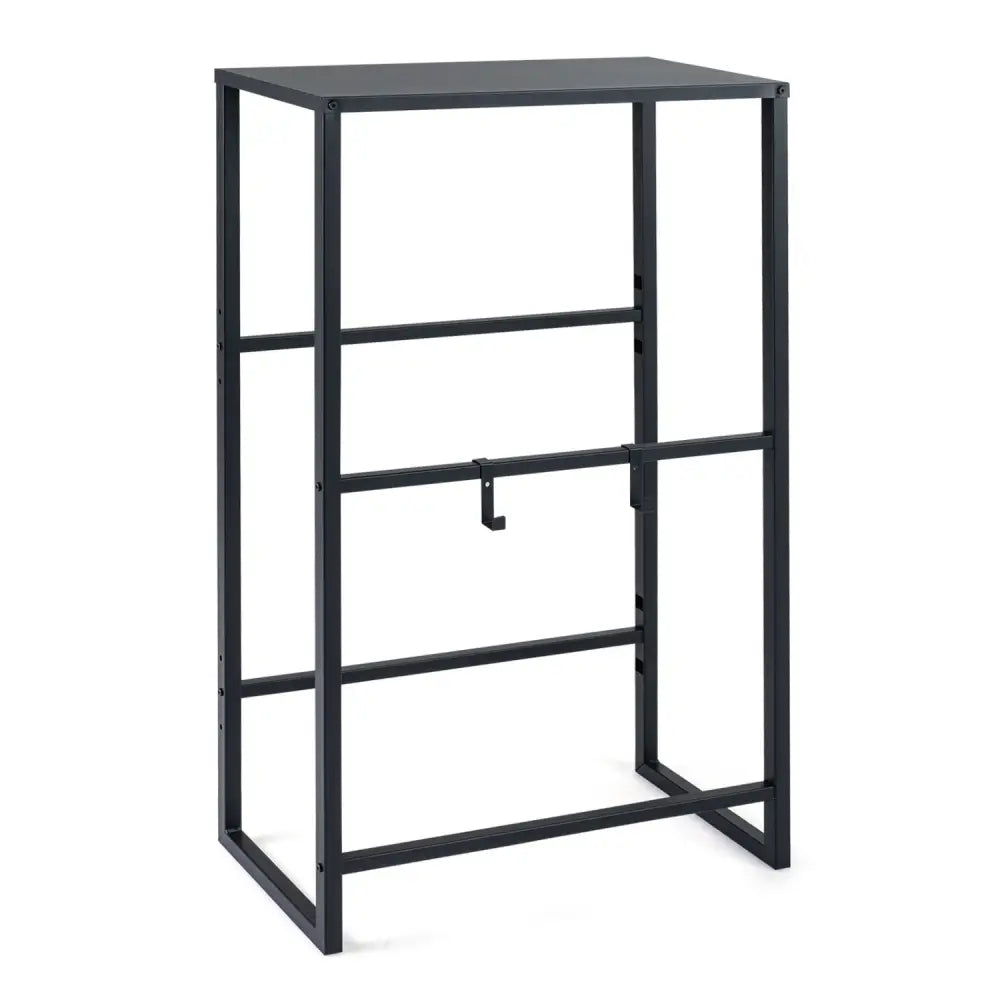 3-Tier Drink Crate Rack with Shelf for Beer and Water for Kitchen and Garage-Black - Black - Kitchen Organization
