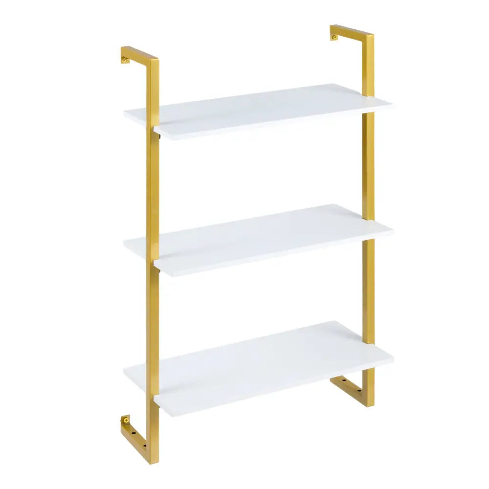 3-Tier Floating Modern Kitchen Shelf for Living Room Home Office and Bathroom-White - White - Bookcases