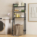 3-Tier Freestanding Over The Toilet Storage Shelf with Adjustable Bottom Bar-Black - Black - Over the Toilet Storage