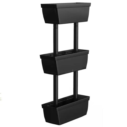 3-Tier Freestanding Vertical Plant Stand for Gardening and Planting Use - Black - Raised Garden Beds