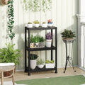 3-Tier Heavy-Duty Plastic Storage Shelves Freestanding Garage Shelving Unit - Black - Garages