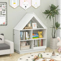 3-Tier House-Shaped Toy Storage Organizer with Open Shelves-White - White - Kids Storage