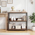 3-Tier Industrial Bookshelf with Wooden Shelves and Metal Frame-Rustic Brown - Rustic Brown - Cabinets & Chests