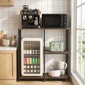 3-Tier Kitchen Baker’s Rack with Open Shelves for Microwave and Oven-Rustic Brown - Rustic Brown - Baker’s Racks